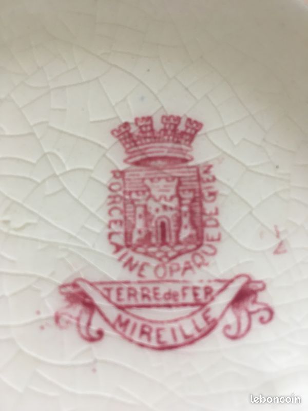 Ancienne table de toilette avec psyché et garnitures Gien et Sarreguemines (image 2)