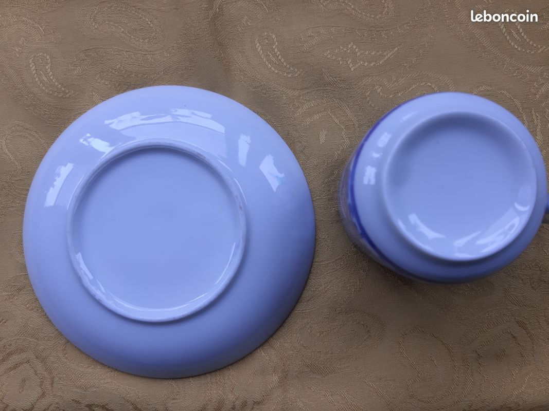 Tasse à thé avec soucoupe porcelaine asiatique (image 5)