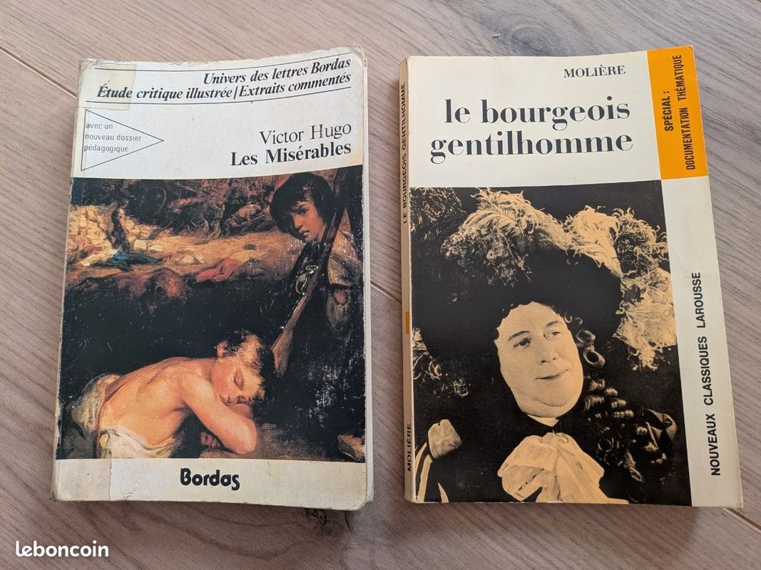 Lot de 2 livres : les misérables de Victor Hugo et le bourgeois gentilhomme de Molière (image 1)