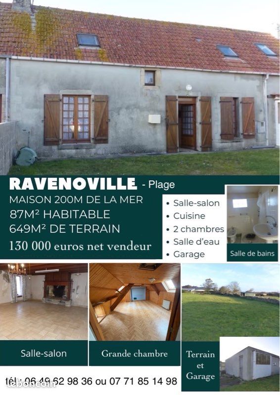 Maison 3 pièces 87 m² · à Sainte-Mère-Église · 87 m² · 130 000 €