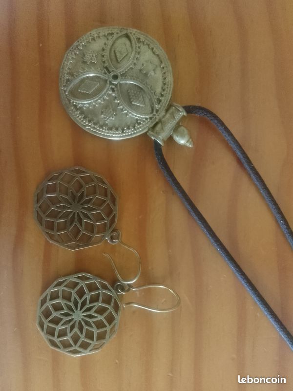 Collier argent éteint et bracelet plaqué or (image 7)