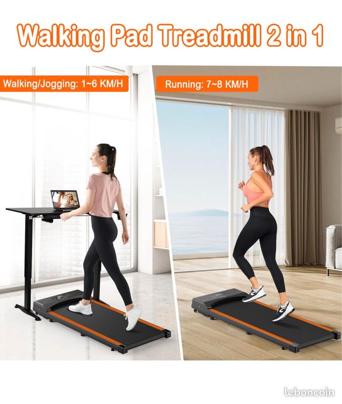Tapis De Marche Copant Avec écran LCD - Moteur 2.5 HP, APP, Télécommande, 159 Kg Max, 1-8 Km/h - Pour Maison/bureau