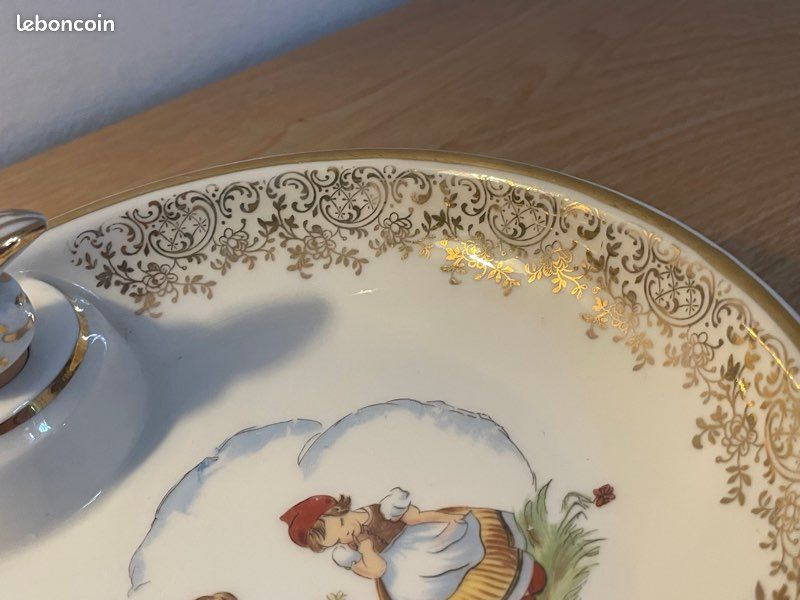 Belle Assiette Chauffante Porcelaine Limoges Années 1950 (image 5)