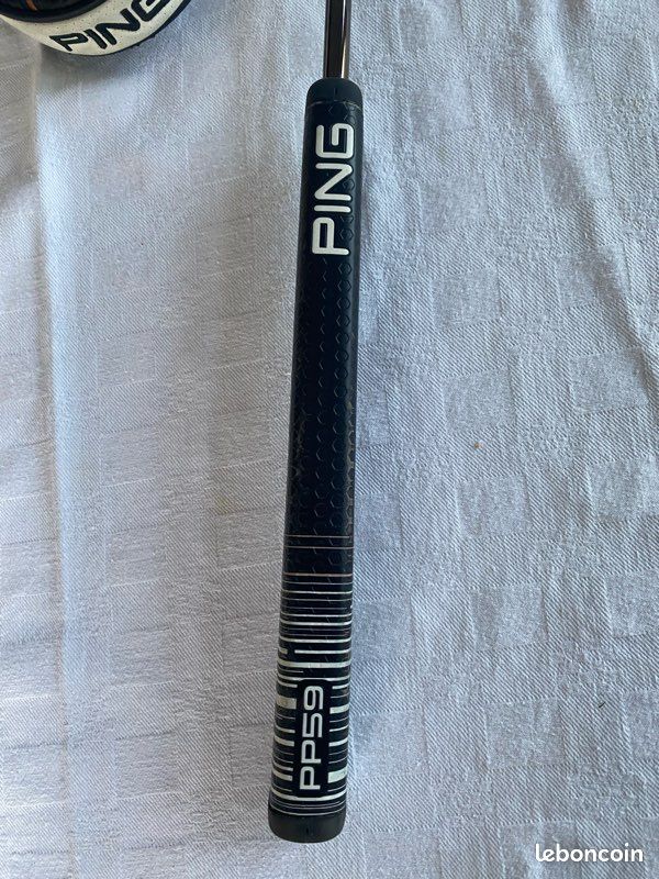PING Tyne 4 Couvre-club de putter en cuir Noir/blanc 100 % authentique