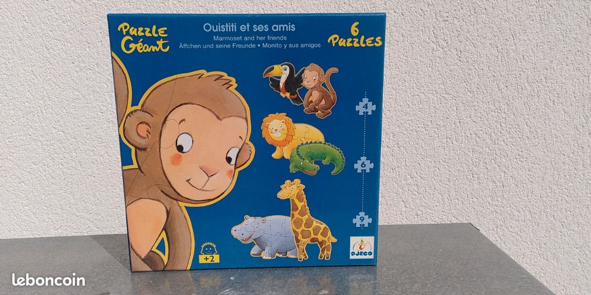 Puzzle / ensemble 6 puzzles animaux Djeco (image 1)