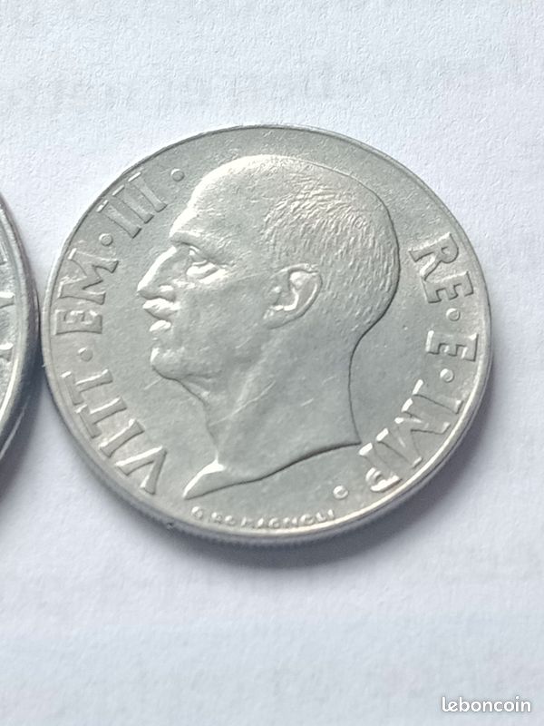2 pièces Italie 100 lire et 20c (image 6)