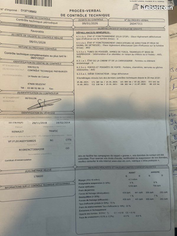 Vends trafic 2. 2 litres Dci à 178970kms (image 5)