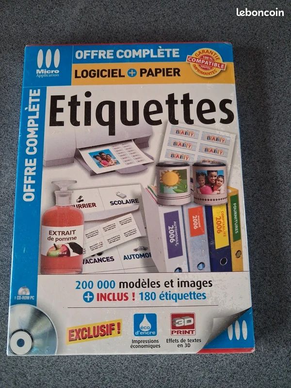 Logiciel et papier pour faire des étiquettes neuf (image 1)