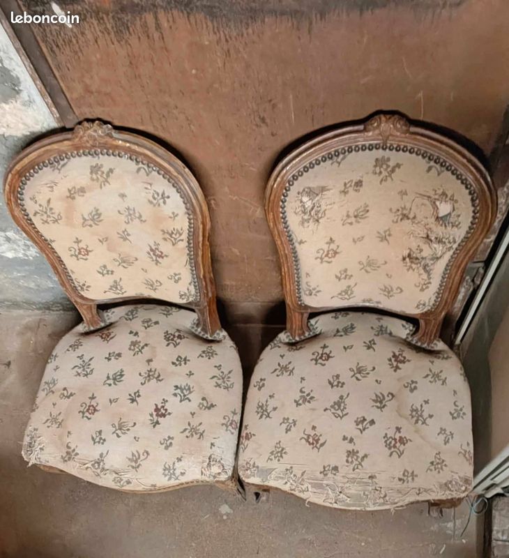 Lot/Paire fauteuil bas style Louis XV ancien siège Louis 15 (image 3)