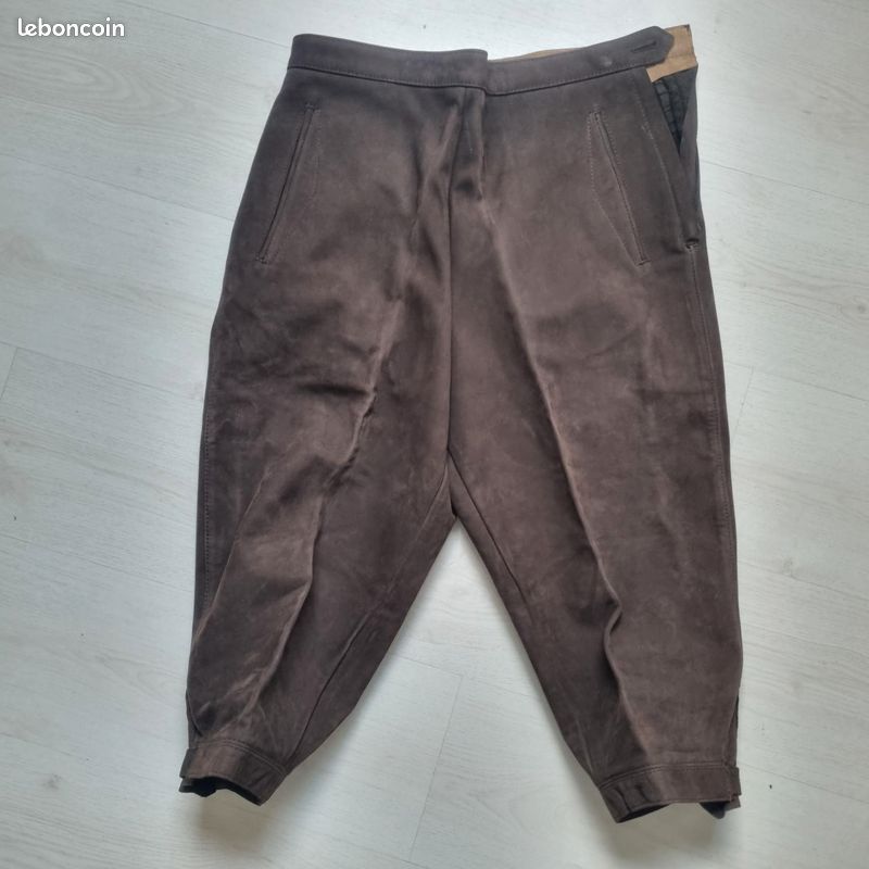 Pantalon knickers cuir sans marque taille 42 marron (image 1)