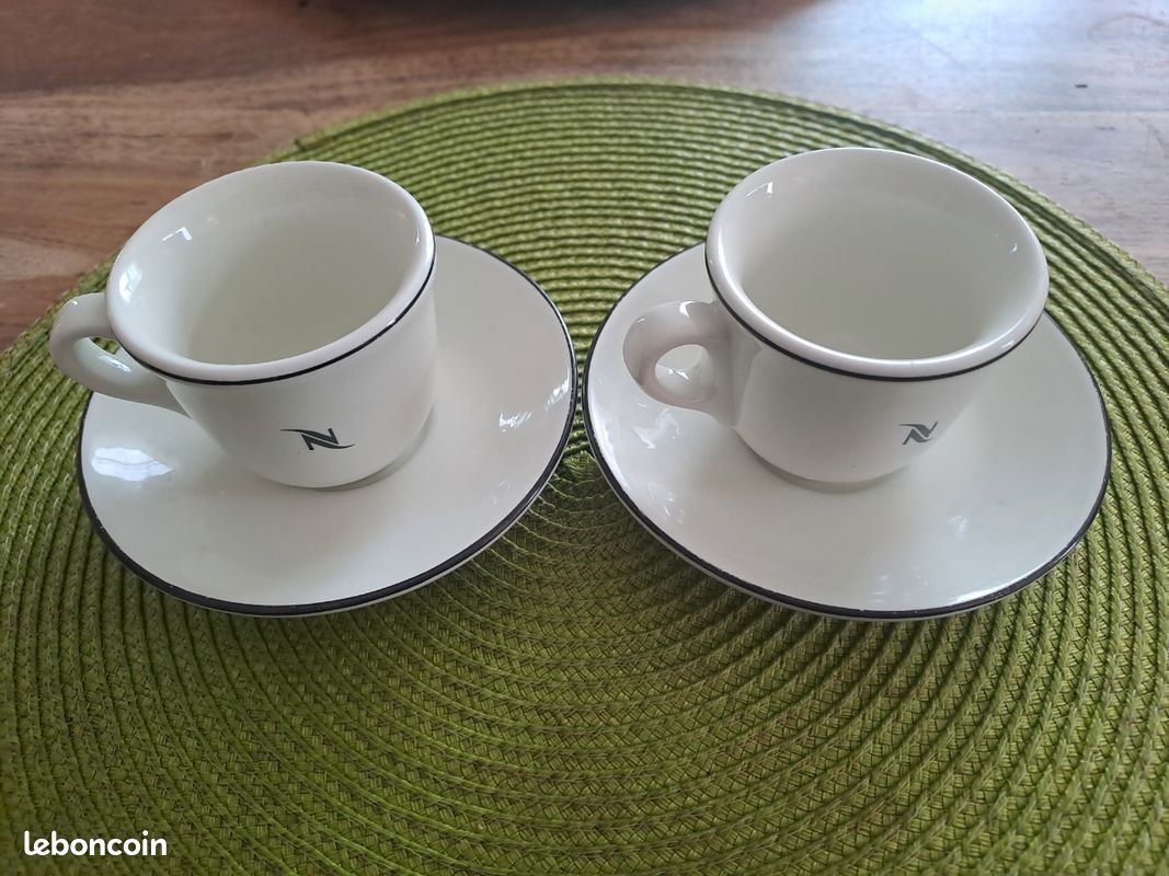 ASA Set 2 Tasses expresso avec soucoupes Blanc Porcelaine