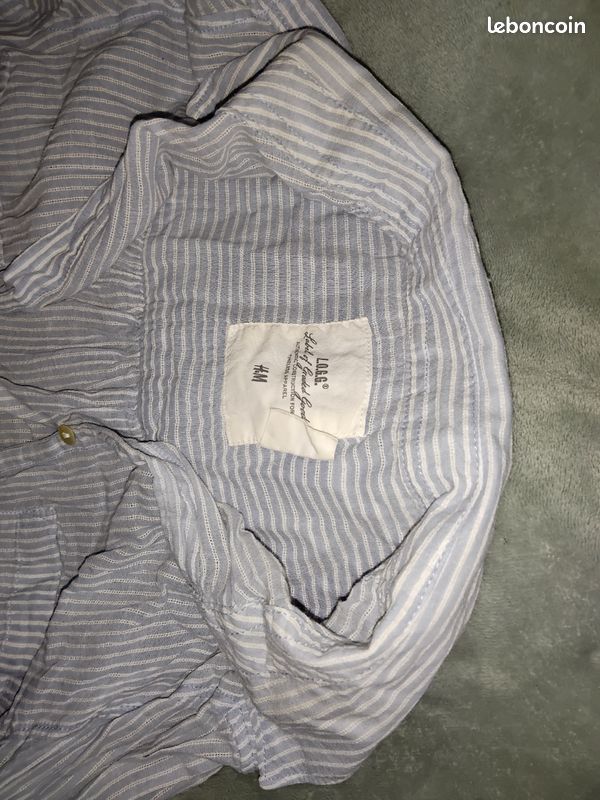Chemise a rayures blanches et bleues H&M (image 2)