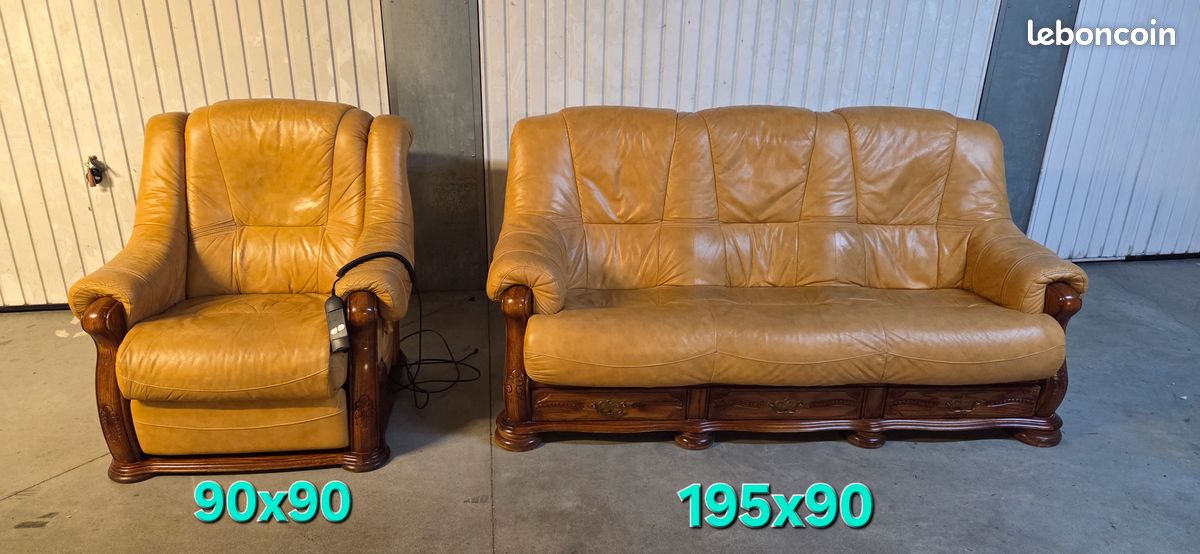 Fauteuil inclinable électrique marron similicuir REO46166