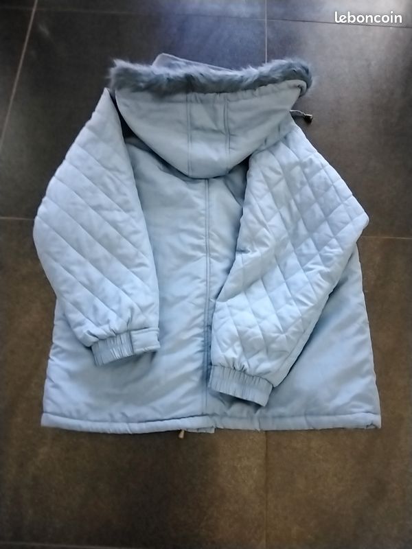 Manteau bleu ciel à capuche (image 2)