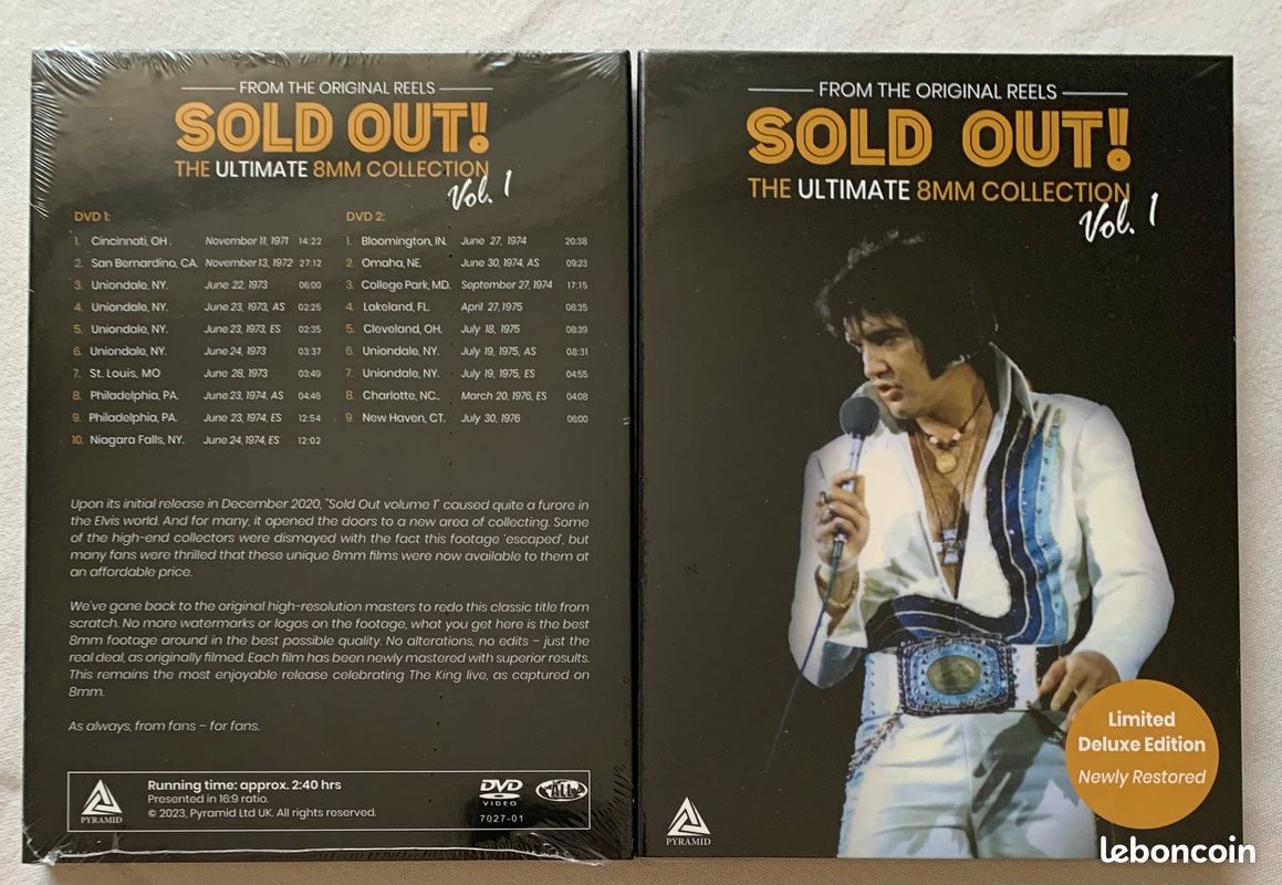 Elvis presley sold out vol 1 Newly Restored au vol 20 deluxe digipack 40 dvd discs originaux +45 heures de concerts avec son direct Label Pyramid Collection complète sous blister ultra méga rare (image 3)