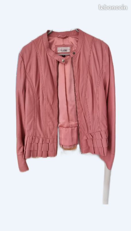 Veste cuir corail (image 1)