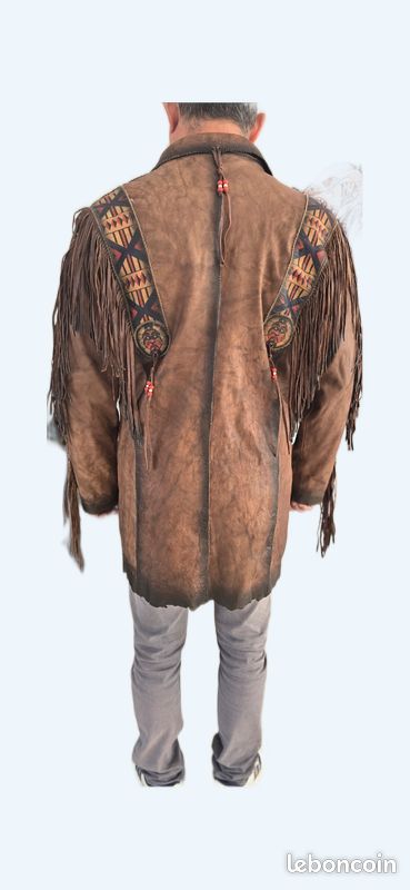 Ensemble de coiffe et col de poitrine Western Cowboy en cuir