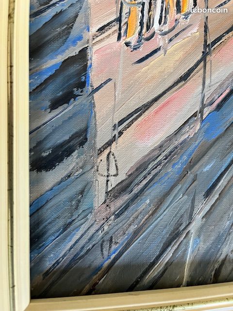 Huile sur toile Claude Gourlet Port breton (image 2)