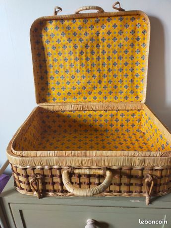 Panier Vintage en Bambou, 1970s en vente sur Pamono