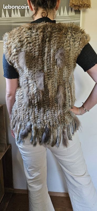 Veste sans manche en fourrure de lapin (image 3)