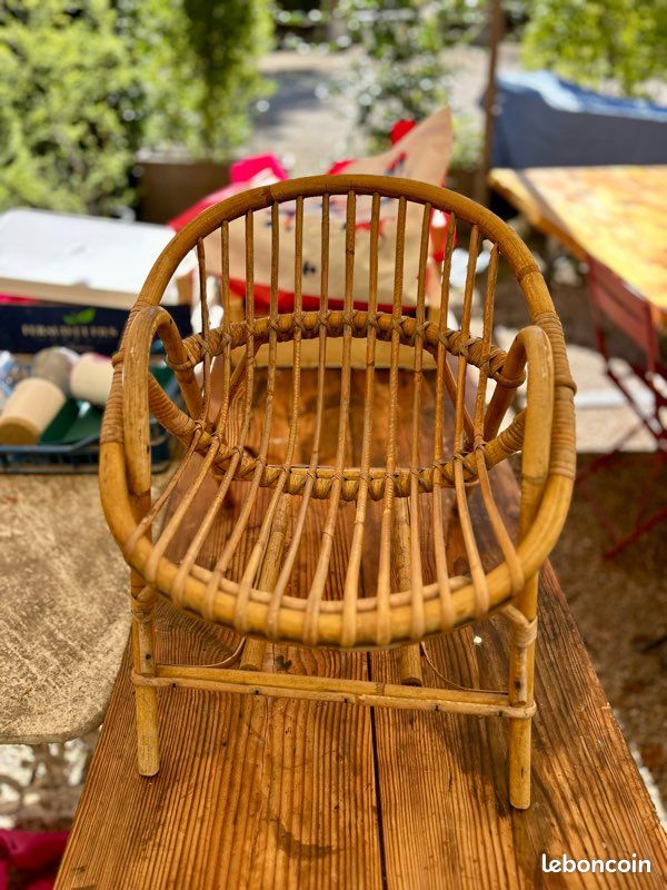 Fauteuil rotin enfant vintage (image 11)