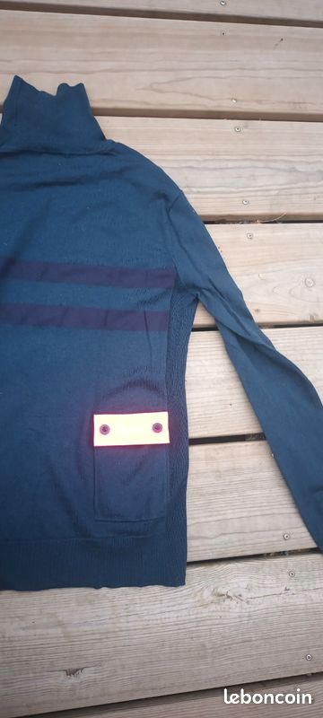 Maillot Izoard Vintage Années 80, Bleu Manches Longues, Numéro 12, Taille L, Porté