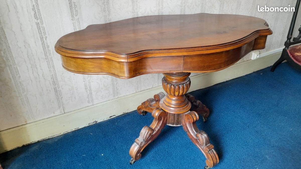Table Guéridon Napoléon III violonné (image 1)