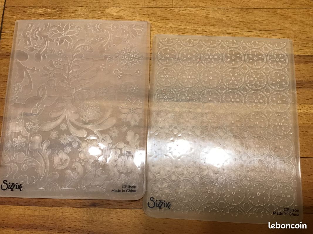 Scrapbooking sizzix embossing folders rayher 2 plaques pour textures (image 2)