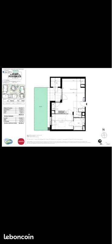 Appartement 2 pièces 50 m² · à Bron · 50 m² · 188 000 €