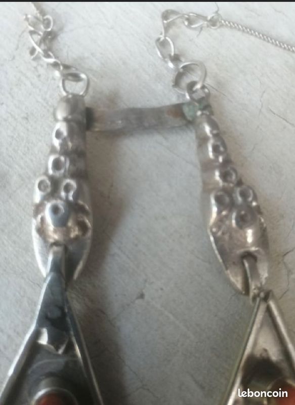 Ancien collier ethnique argent titre élevé très rare berbère Algérie chaoui 1950 (image 3)