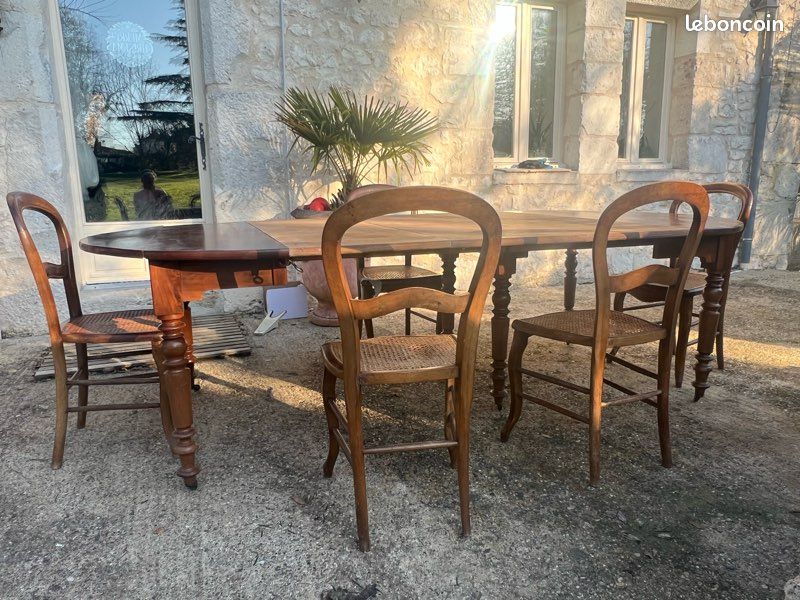 Ensemble table salle à manger acajou avec 2 rallonges (image 6)