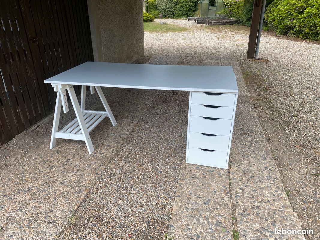 Bureau IKEA avec caisson et treteau (image 1)