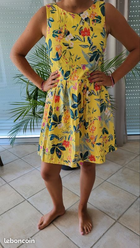 Jaune Camaïeu Jupe Moutarde Camaieu Robe été CAMAÏEU Jaune Fleurie