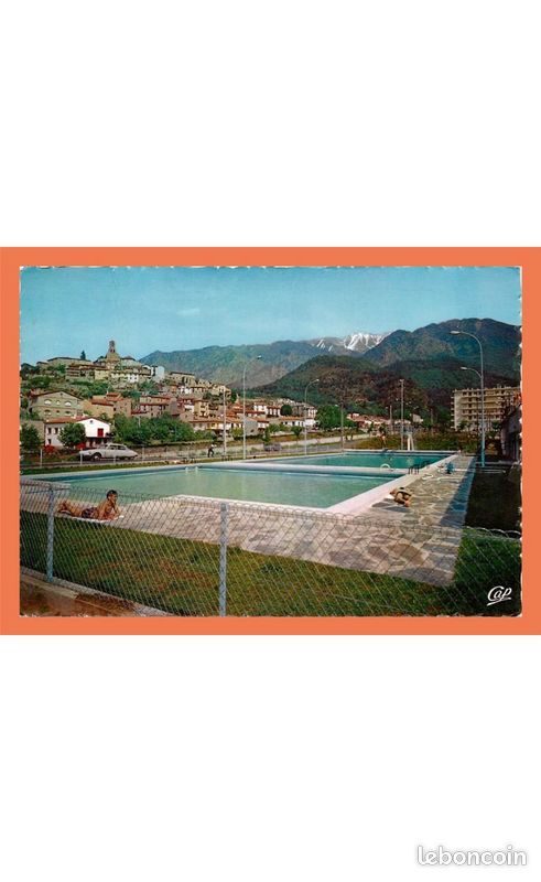 A590 / 049 66 - Vernet Les Bains Vue générale et Piscine ( plié) (image 1)