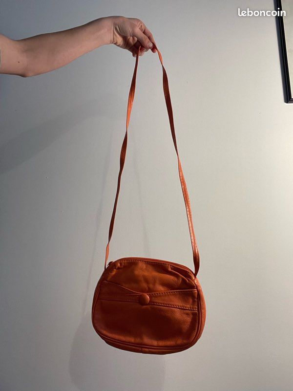 Petit sac orange vintage (image 3)