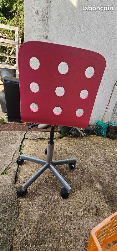 Chaise de bureau Ikea enfant rose (image 2)