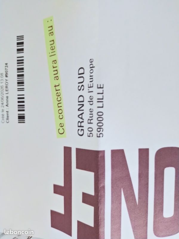 Billet de concert (image 2)