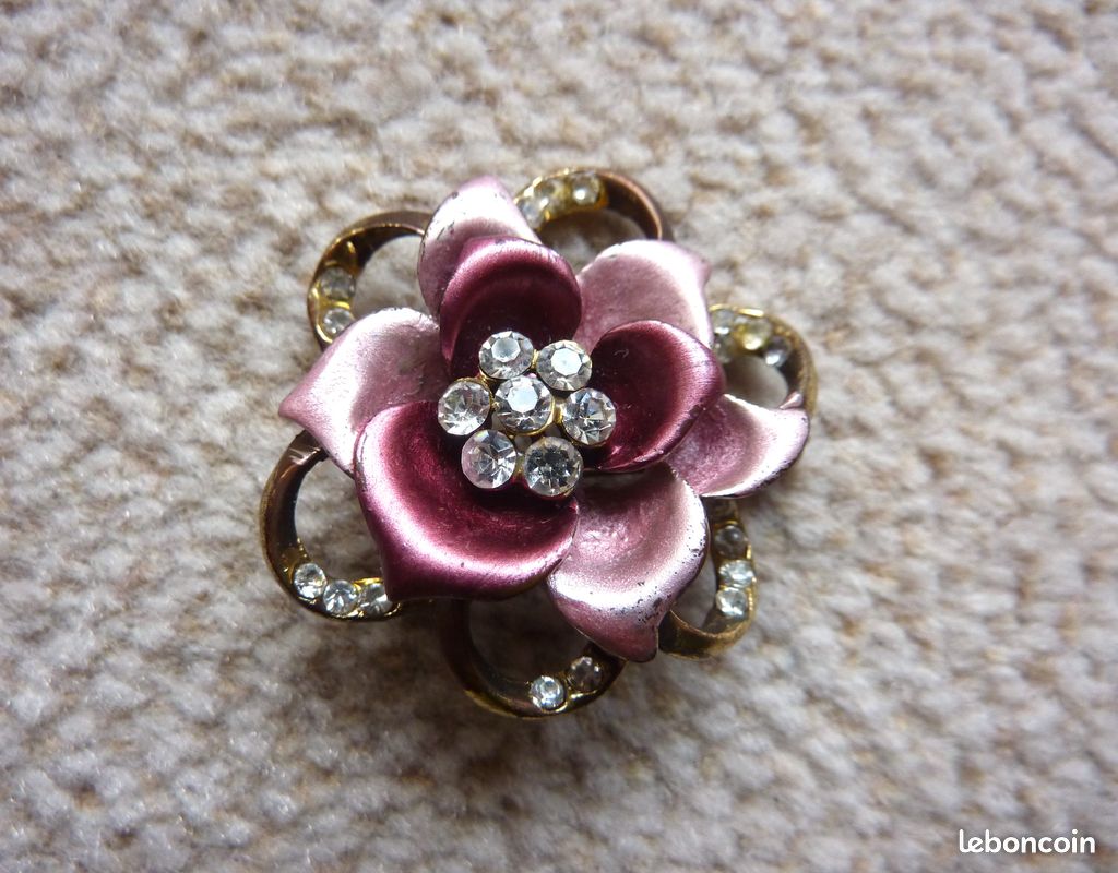 Lot De 3 Broches à Fleurs Vintage - Excellent état, Multicolores, Occasion