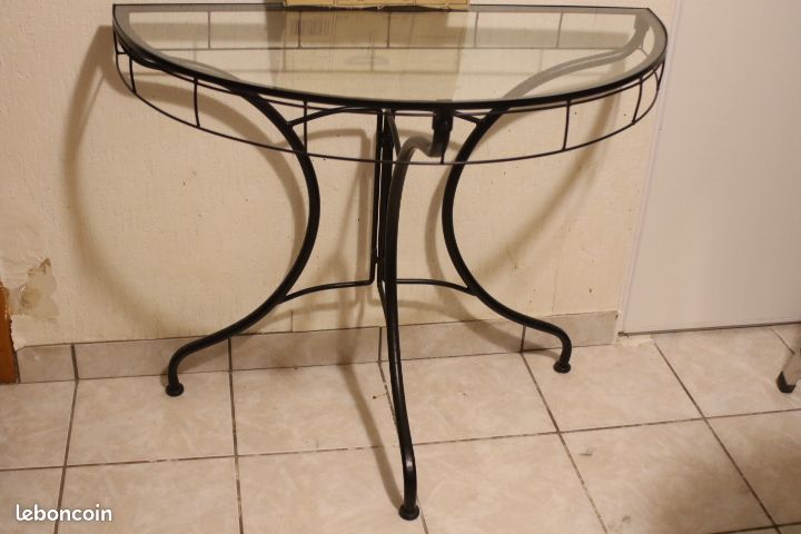 Table en verre/fer (image 1)