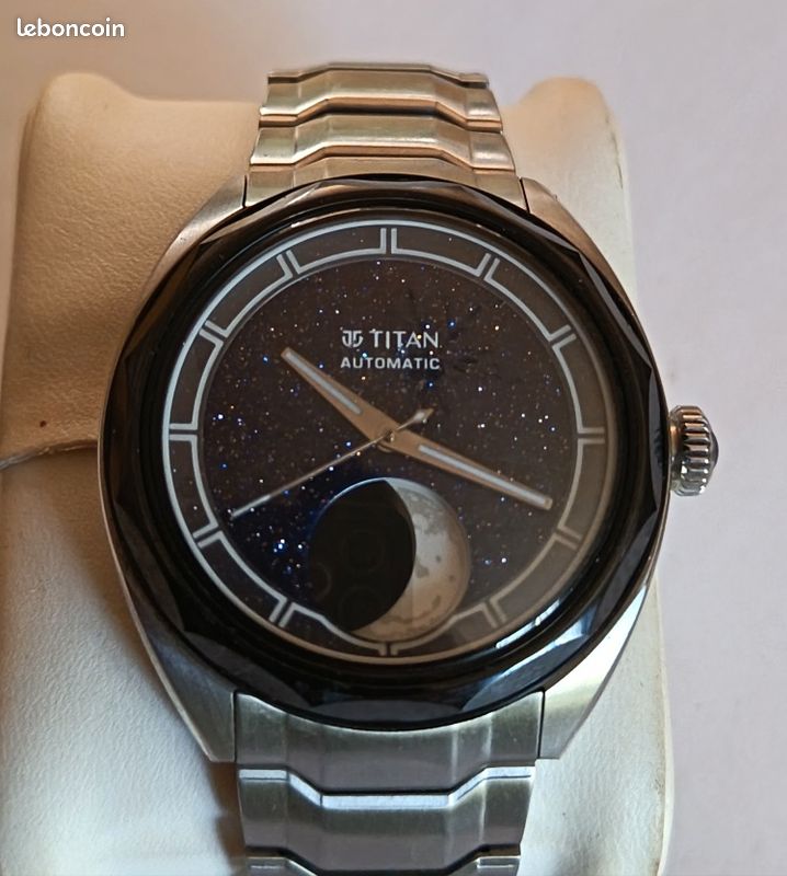 Montre automatique TITAN, cadran en AVENTURINE étoilé et phase de lune (image 1)