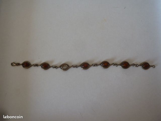 Bracelet argent et ambre avec fermoir (image 8)