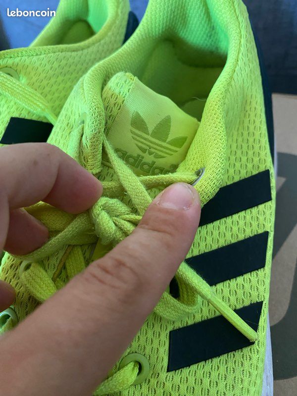 Flux Femme Adidas Zx Flux Jaune Fluo Homme Paire De Baskets