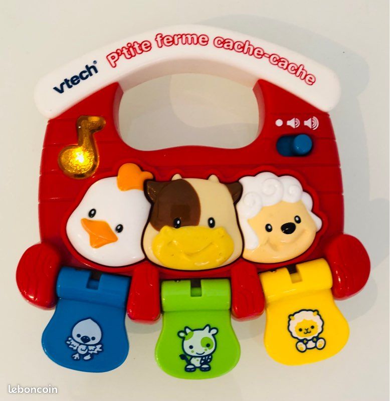Vtech p’tite ferme cache cache hochet animaux formes couleurs lumineux musical motricité lot SOP77 (image 1)