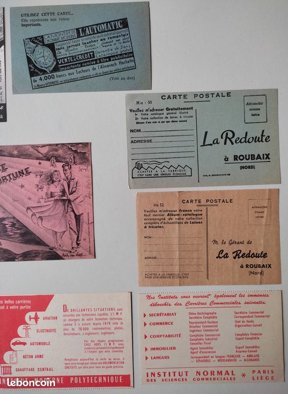 Lot De 3 Cartes Postales Publicitaires SARDA - Montres De Besançon, Occasion Bon état