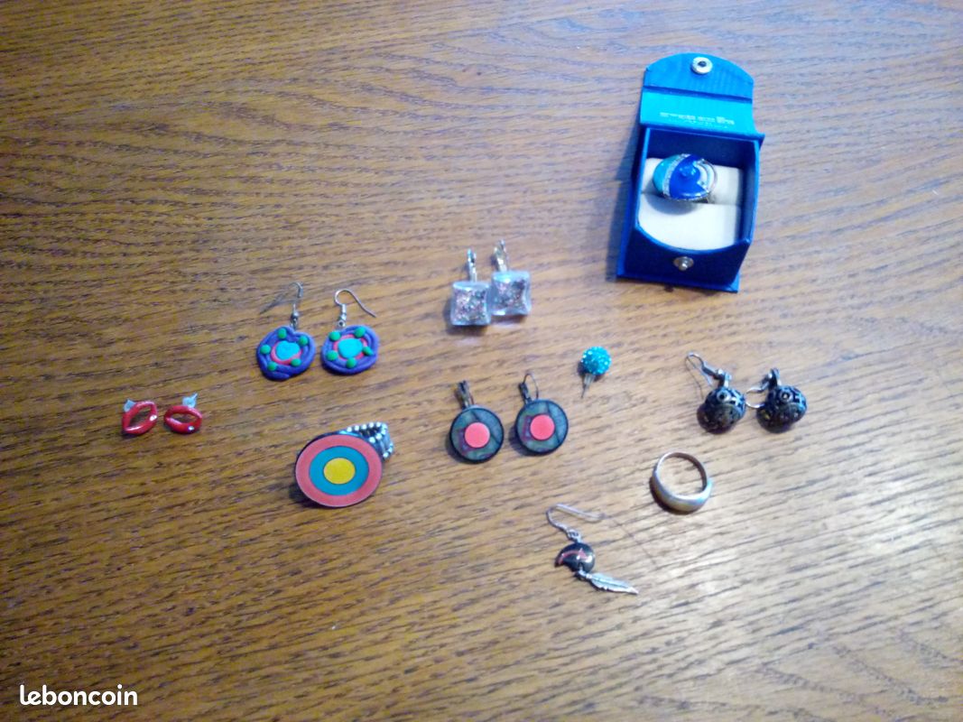 Boucles d'oreilles et bagues (image 1)