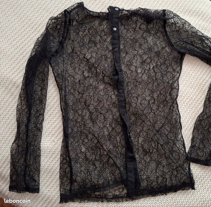 Haut en dentelle noire MAJE T3 (image 2)