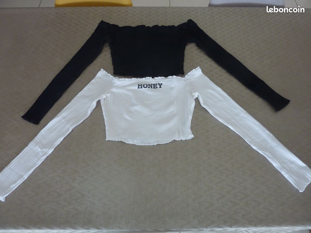 Crop Top T Shirt Blanc Shein SHEIN EZwear T-shirt Crop Top Avec