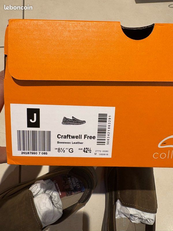 Clarks Craftwell Free – Cuir marron – T. 42,5 – Neuves (image 2)