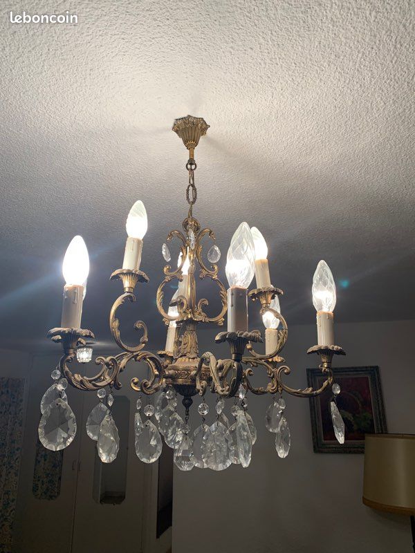 Lustre laiton et cristal (image 1)