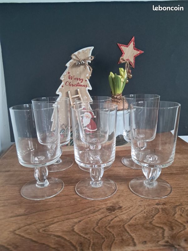 Lot De 6 Verres à Vin Transparents – Neufs – Verrerie Générique